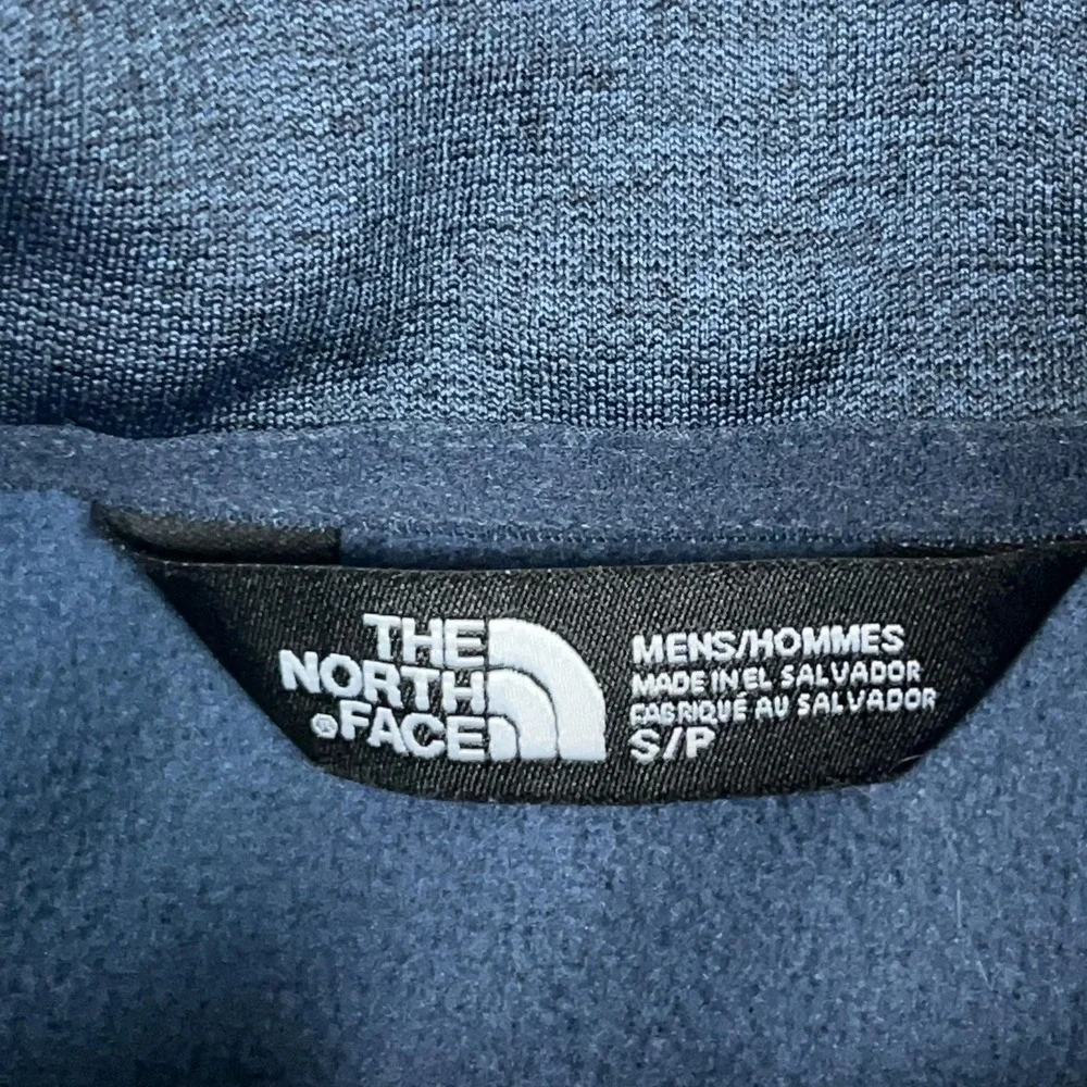 North Face Pullover Mens Small Blue 1/4 Zip Fleece Hiking Outdoors Sweater Logo